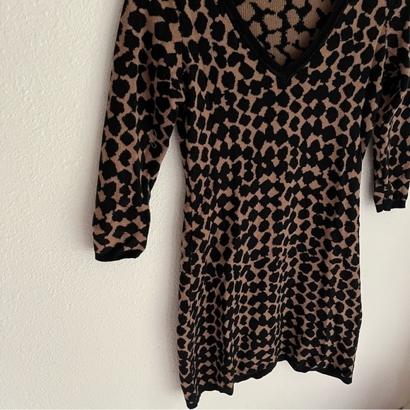 Vintage Max Studio Mini Knit Animal Print Dress - Picture 4 of 10